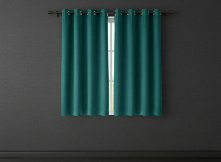 Zatemňovací krátký závěs s kroužky "BLACKOUT" NEW VITORIA 135x160 cm tyrkysová (cena za 1 kus) Mybesthome