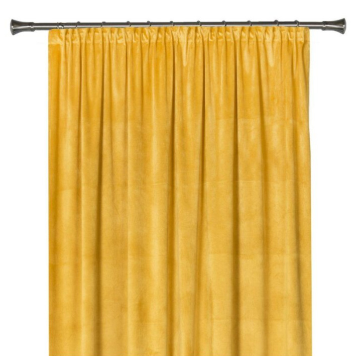 Dekorační VELVET závěs s řasící páskou VELUTTO mustard/hořčicová 140x260 cm (cena za 1 kus) MyBestHome