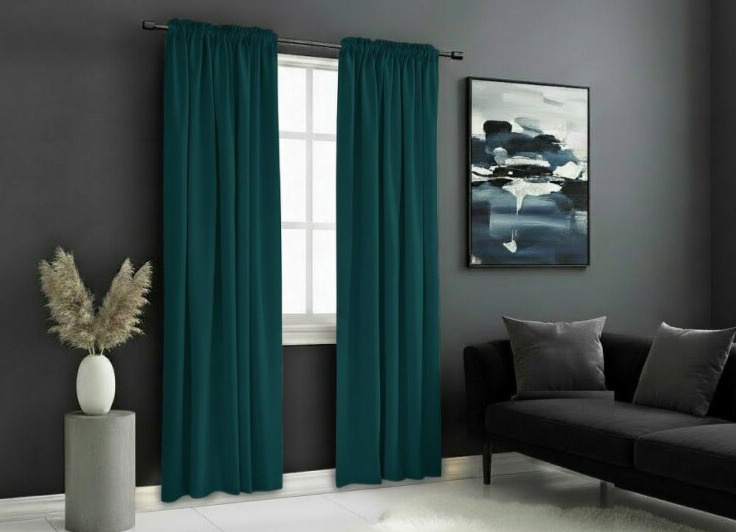 Zatemňovací závěs s řasící páskou "BLACKOUT" VIGO 135x250 cm, petrolejová, (cena za 1 kus) MyBestHome