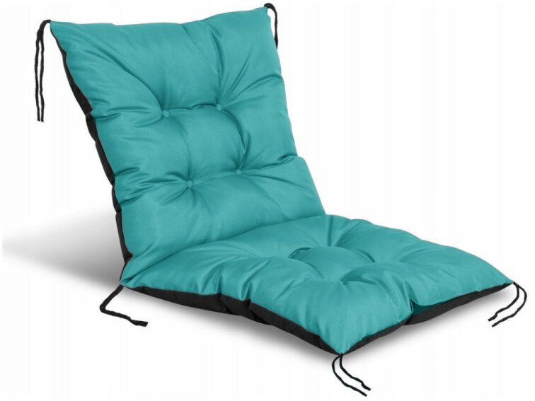 Zahradní prošívaný podsedák na židli s opěrkou OSCAR 50x50x50 cm color 51 tyrkysová Mybesthome