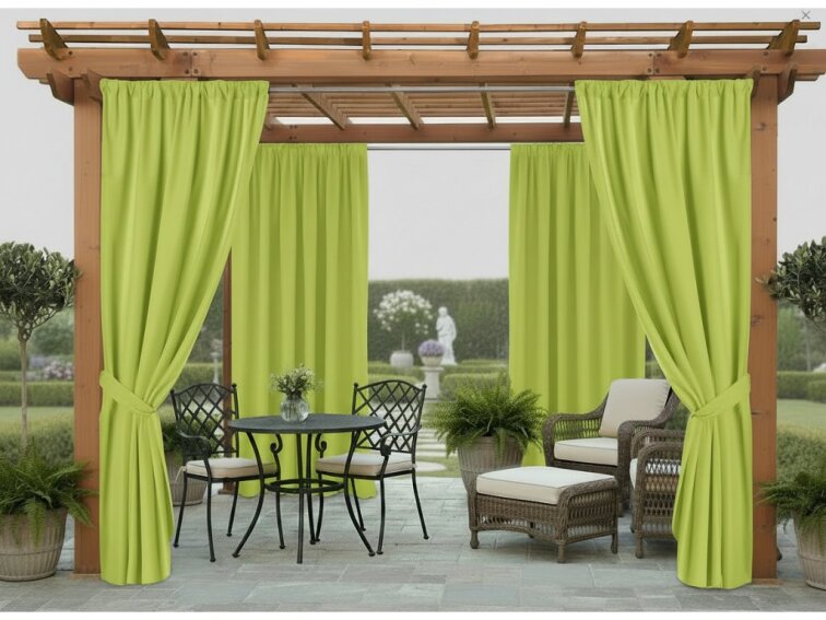 Venkovní zahradní závěs s tunýlkem JAMAICA color 32 olivová, různé rozměry MyBestHome