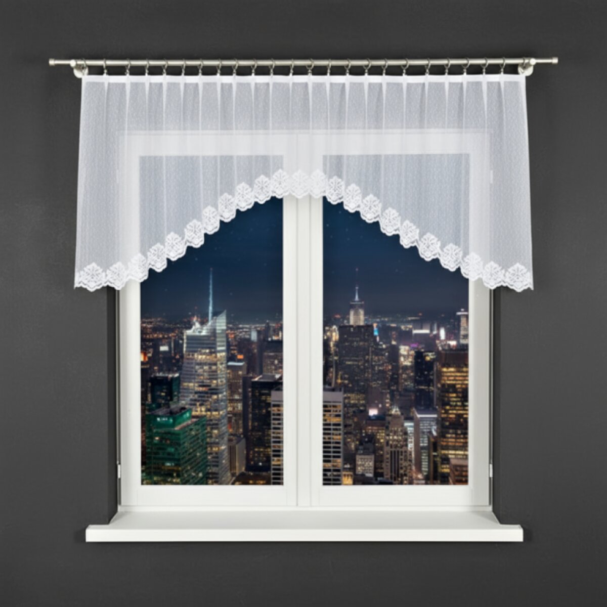 Dekorační oblouková krátká záclona na žabky ŽAKLINA 80 bílá 250x80 cm MyBestHome