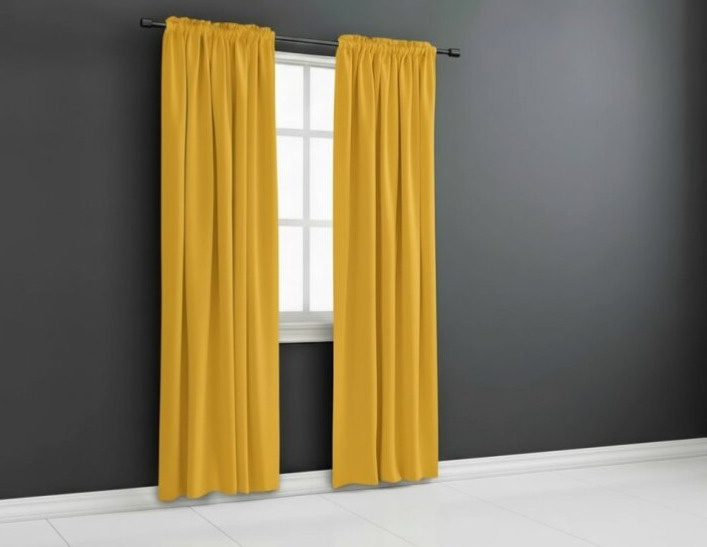 Zatemňovací závěs s řasící páskou "BLACKOUT" VIGO 135x250 cm, mustard/hořčicová, (cena za 1 kus) MyBestHome