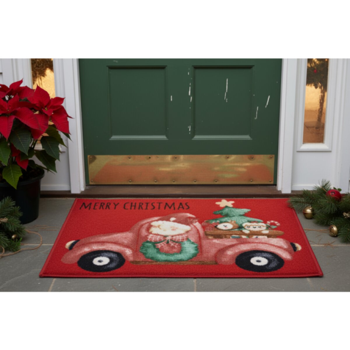 Vánoční rohožka - předložka TABA NATALE červená motiv IX. 50x80 cm Mybesthome