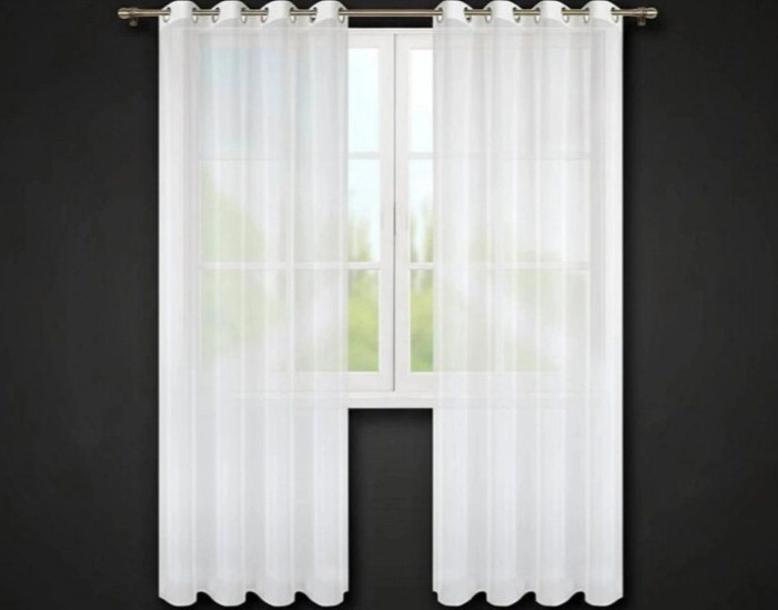 Dekorační dlouhá voálová záclona s kroužky EDEN bílá 145x260 cm MyBestHome 1+1 zdarma