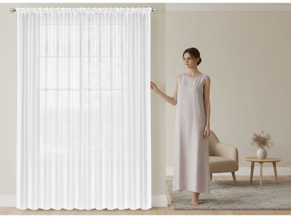 Dekorační voálová záclona s řasící páskou JULIA bílá 300x250 cm MyBestHome
