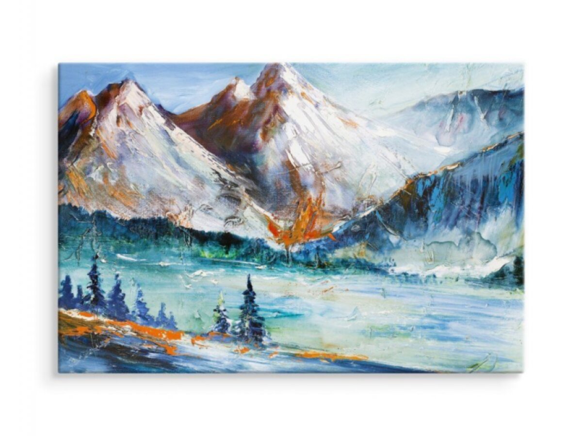 Plátno Malovaná Horská Krajina II. 100x70 cm