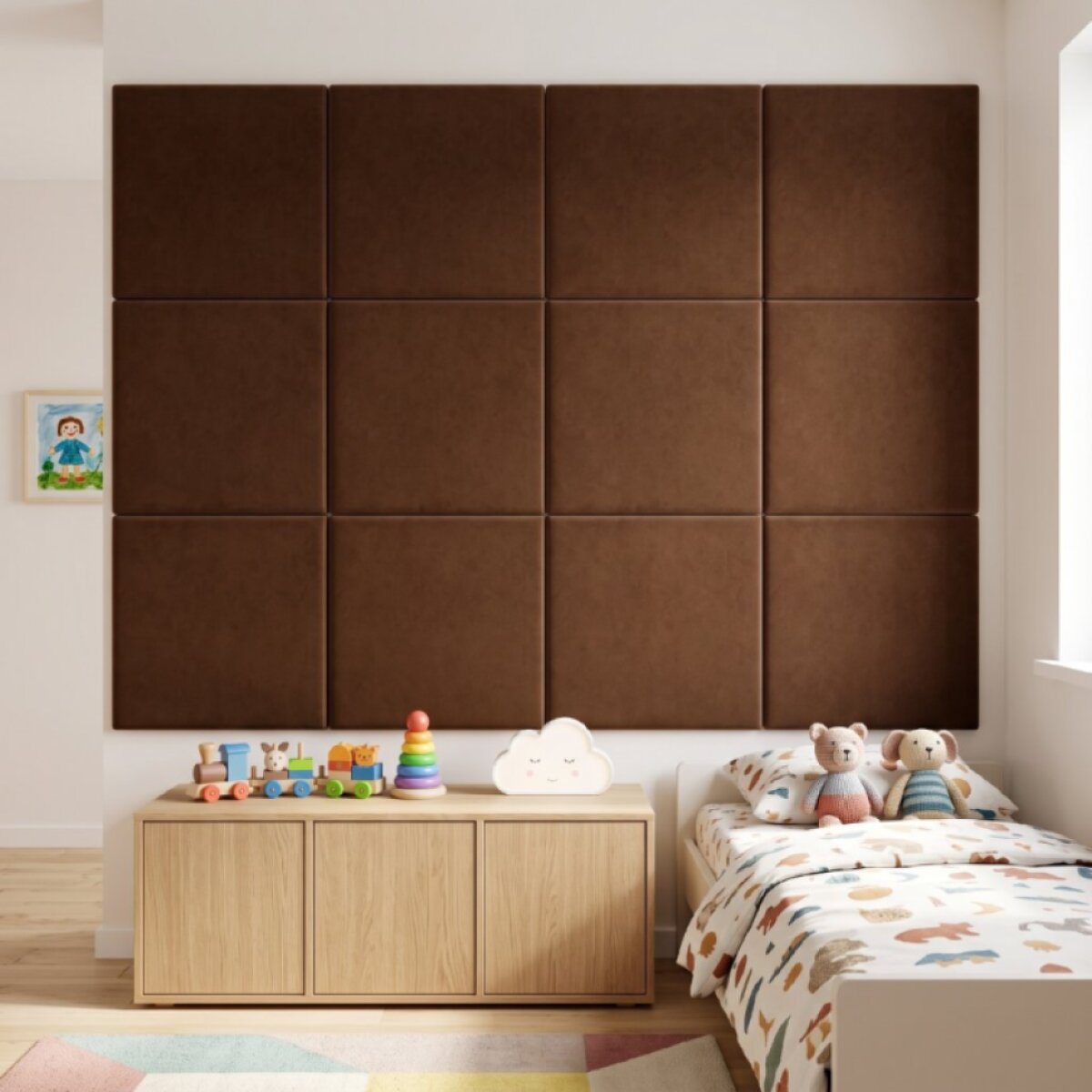 Čalouněný nástěnný panel různé rozměry jantarová čtverec MyBestHome