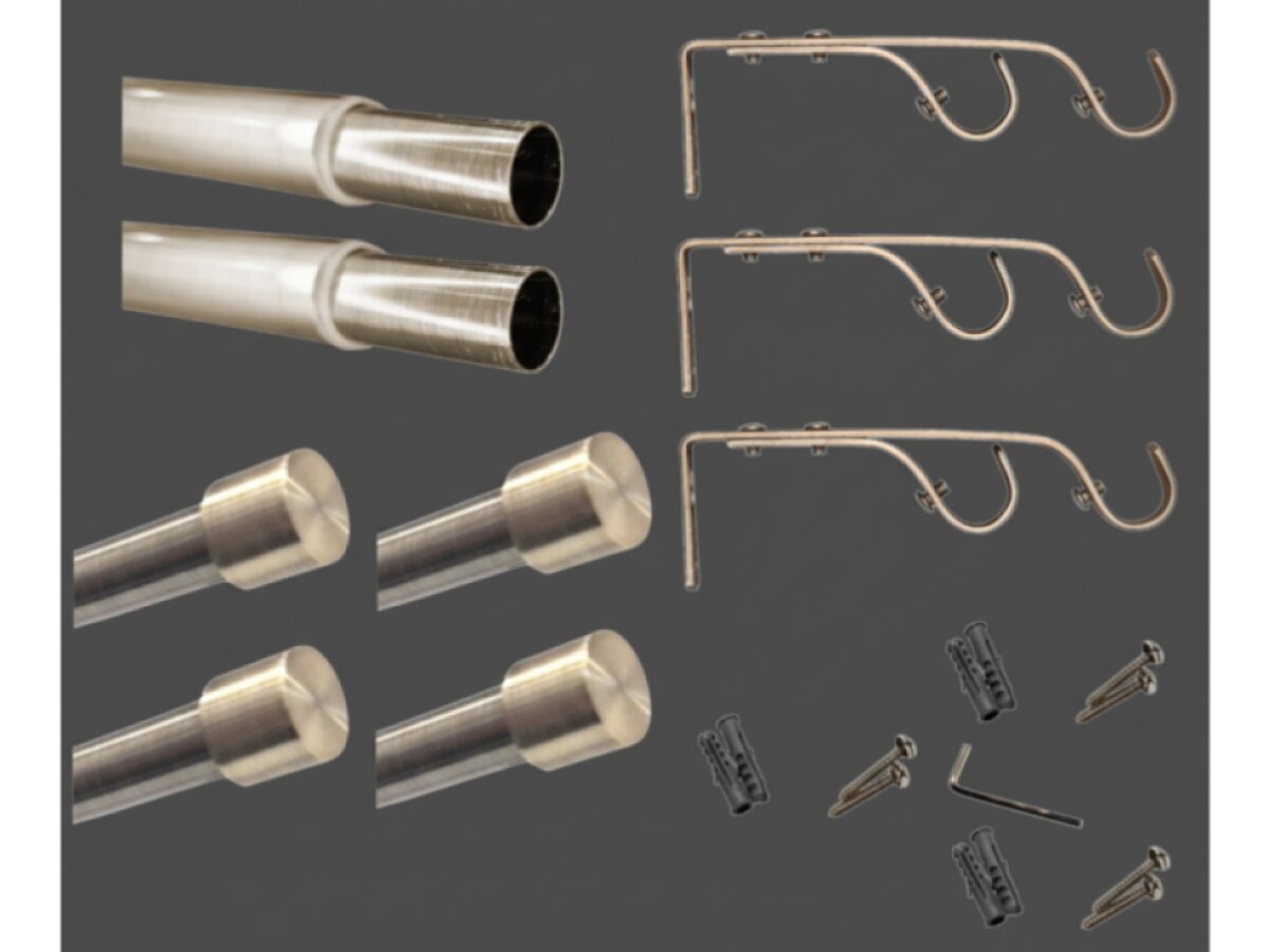 Kovová teleskopická garnýž VINCENZO DUO mosazný antik 200-350 cm Ø 16/19 mm dvouřadá Mybesthome