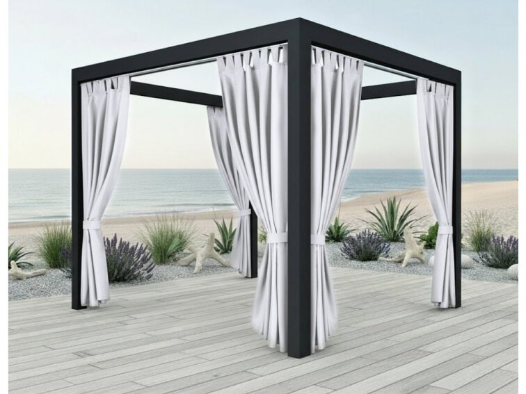 Venkovní zahradní závěs s poutky PORTO bílá 10 různé rozměry Mybesthome