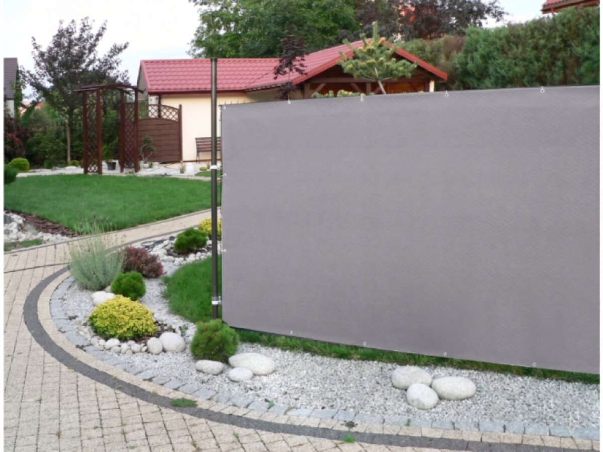 Stínící plotová zástěna 1,5x10 m PREMIUM, ratanový vzor šedá, 240g/m2 MyBestHome