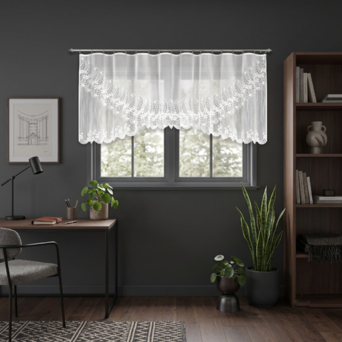 Dekorační žakárová záclona s řasící páskou JANAI 90 bílá 300x90 cm MyBestHome