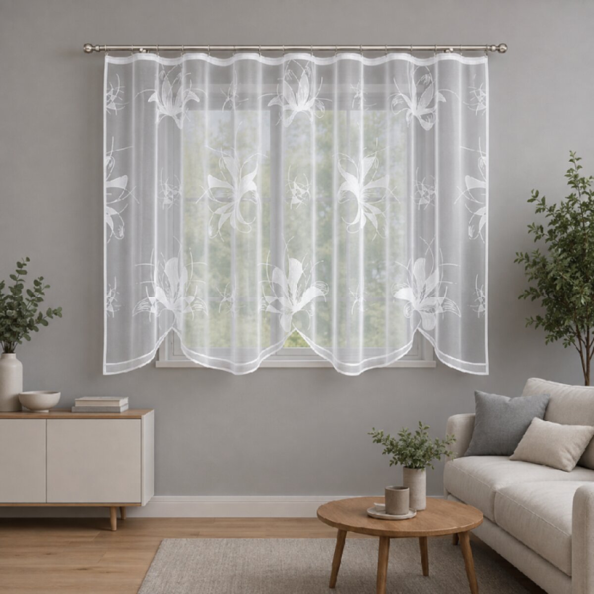 Dekorační žakárová záclona s řasící páskou PAULINA 160 bílá 300x160 cm MyBestHome