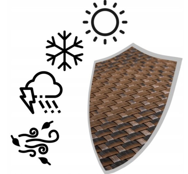 Balkonová ratanová zástěna s očky MALMO výška 90 cm, 100 cm, 110 cm - cena za 1 běžný metr mix hnědá MyBestHome