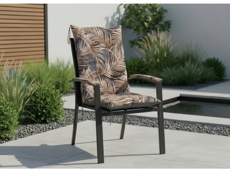 Zahradní prošívaný podsedák na židli s opěrkou 50x50x80 cm CALLUM vzor 138 Mybesthome