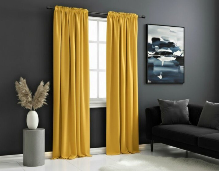Zatemňovací závěs s řasící páskou "BLACKOUT" SHARY 135x270 cm, mustard/hořčicová, (cena za 1 kus) MyBestHome