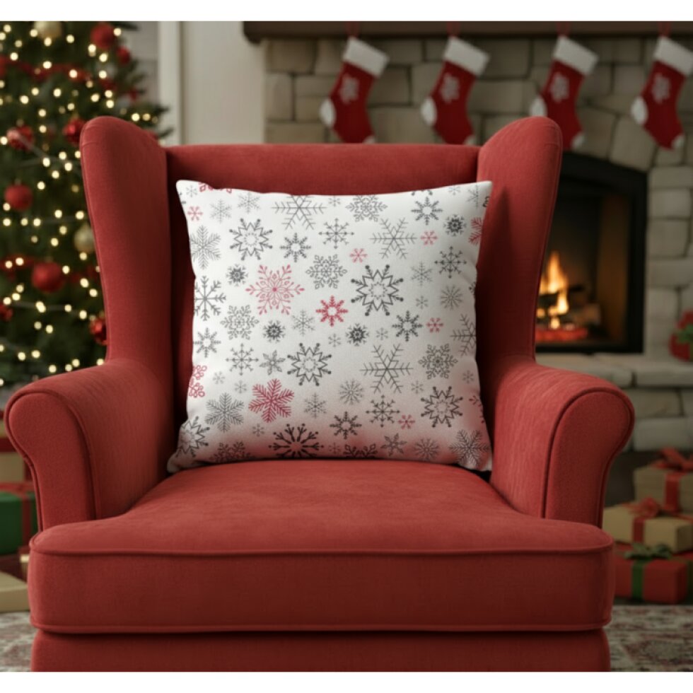 Bavlněný vánoční povlak na polštář 002 CHRISTMAS TIME 100% bavlna 40x40 cm,