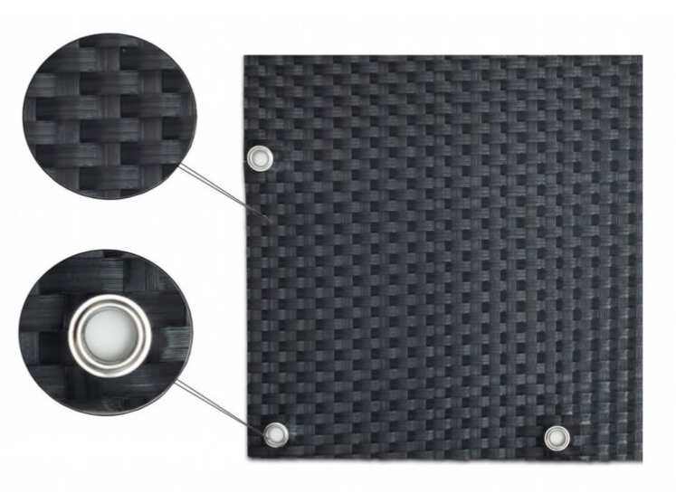 Balkonová ratanová zástěna s očky MALMO výška 90 cm, 100 cm, 110 cm - cena za 1 běžný metr tmavě šedá MyBestHome