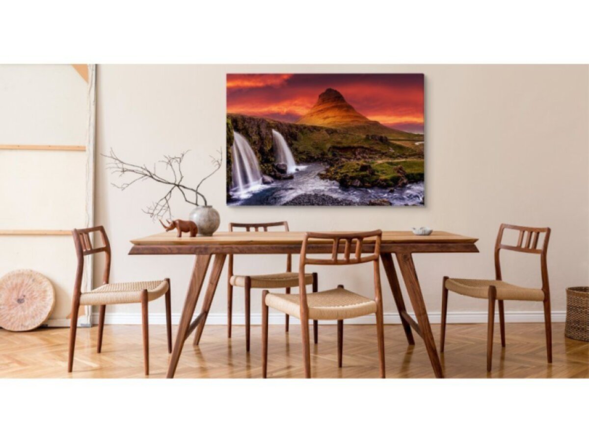 Plátno Vodopád Kirkjufellsfoss Na Islandu