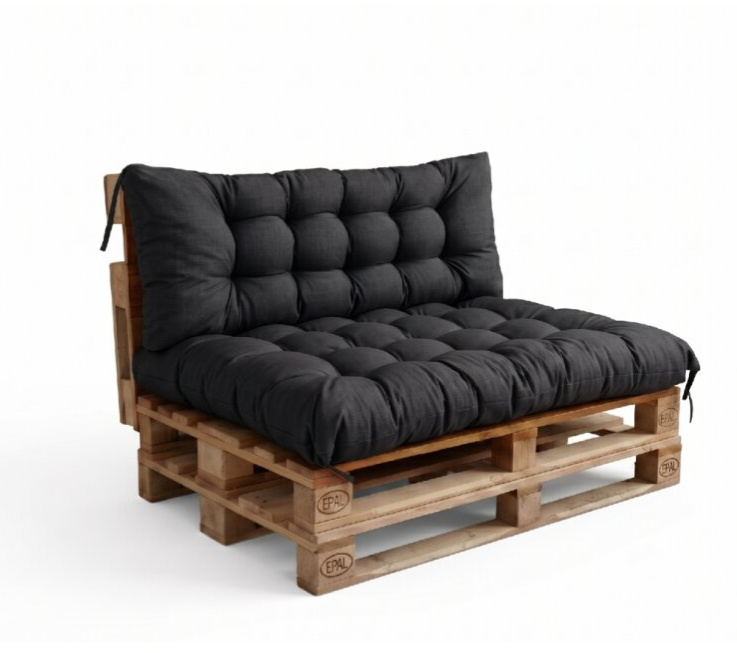 Interiérový polstr na palety LOFT 01 - černá pro paletové sezení do obývacího pokoje Mybesthome