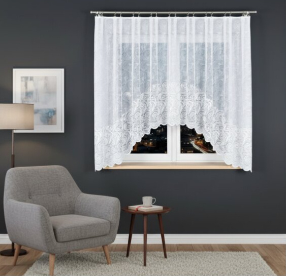 Dekorační oblouková krátká záclona na žabky KINGA 160 bílá 300x160 cm MyBestHome