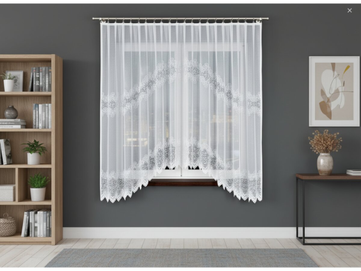 Dekorační oblouková dlouhá záclona na žabky VIOLETTA 180 bílá 300x180 cm MyBestHome