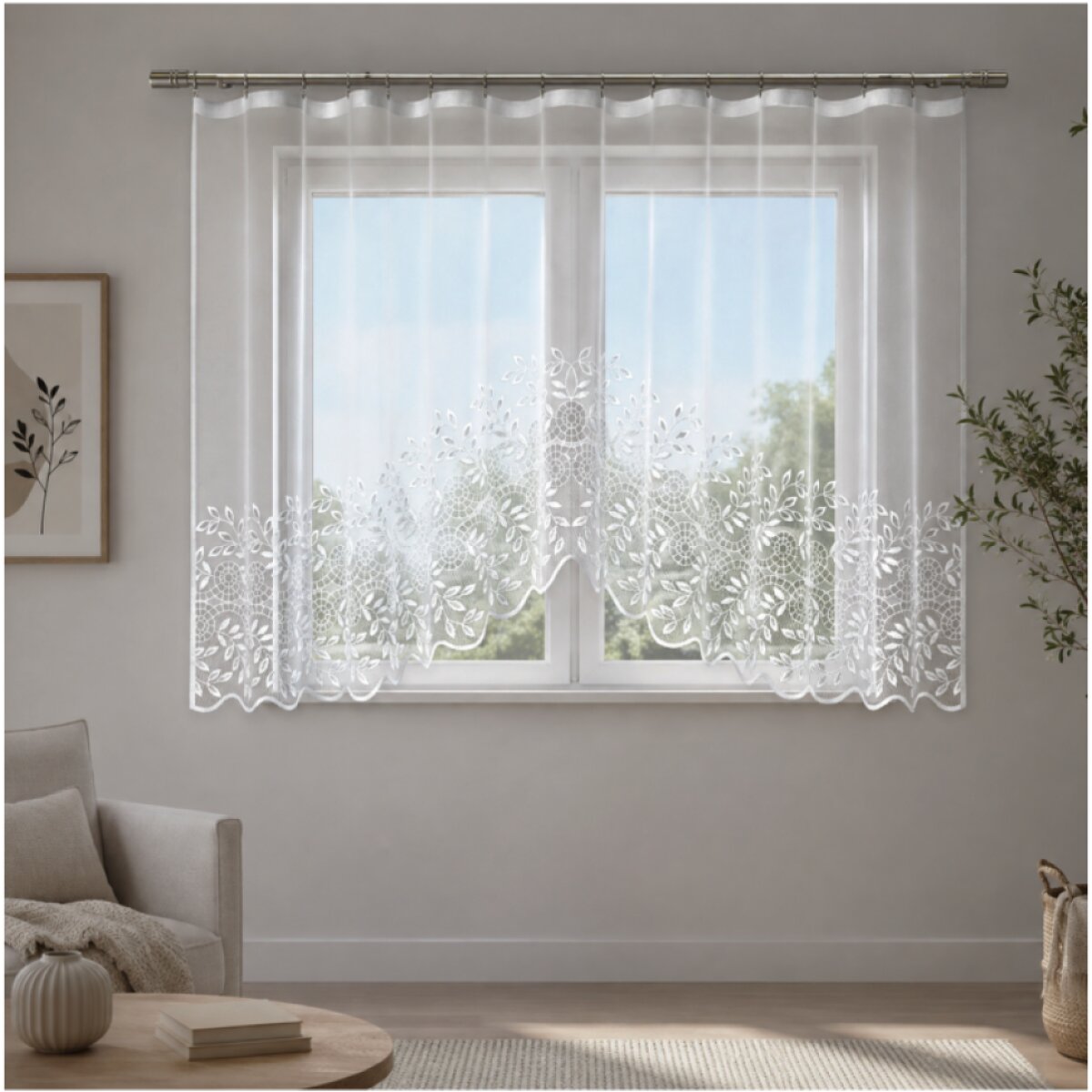 Dekorační žakárová záclona s řasící páskou ANKA 160 bílá 300x160 cm MyBestHome
