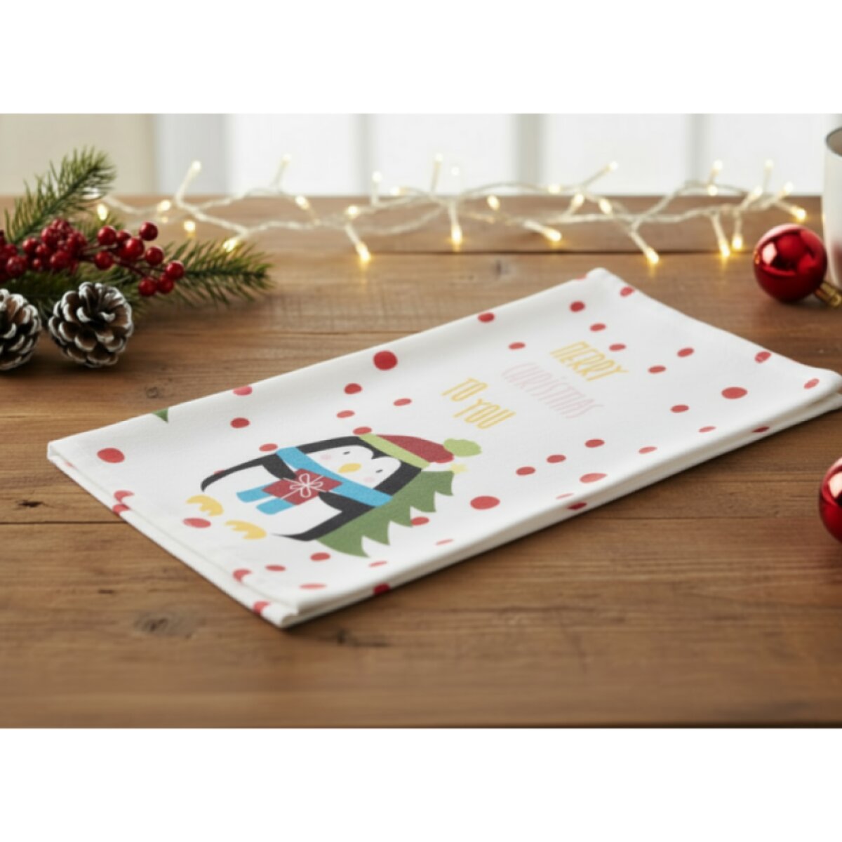Vánoční utěrka SWEET CHRISTMAS, tučňák mikrovlákno 38x63 cm
