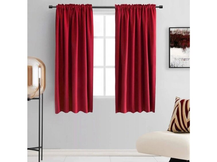 Zatemňovací závěs s řasící páskou "BLACKOUT" 135x180 cm RABAT červená (cena za 1 kus) MyBestHome