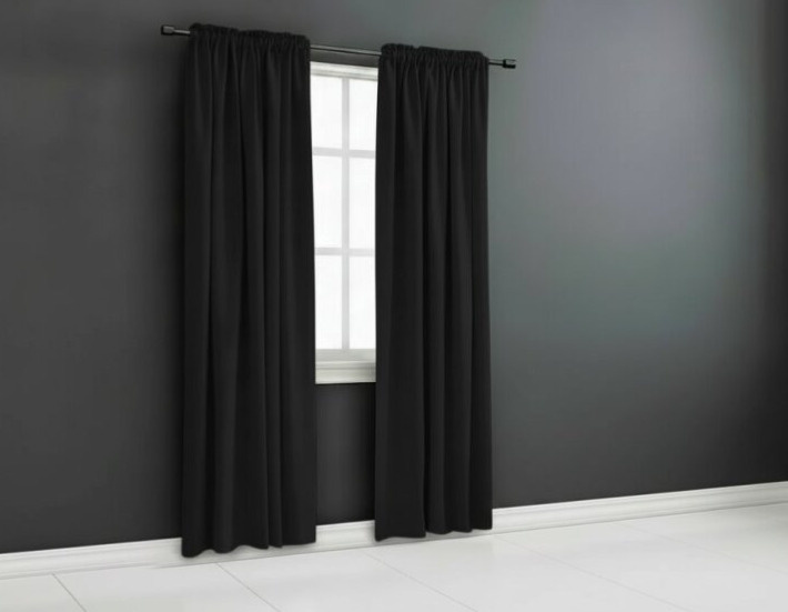 Zatemňovací závěs s řasící páskou "BLACKOUT" VIGO 135x250 cm, černá, (cena za 1 kus) MyBestHome