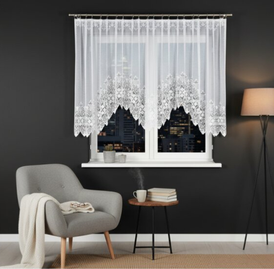 Dekorační oblouková krátká záclona na žabky NADIA 160 bílá 300x160 cm MyBestHome