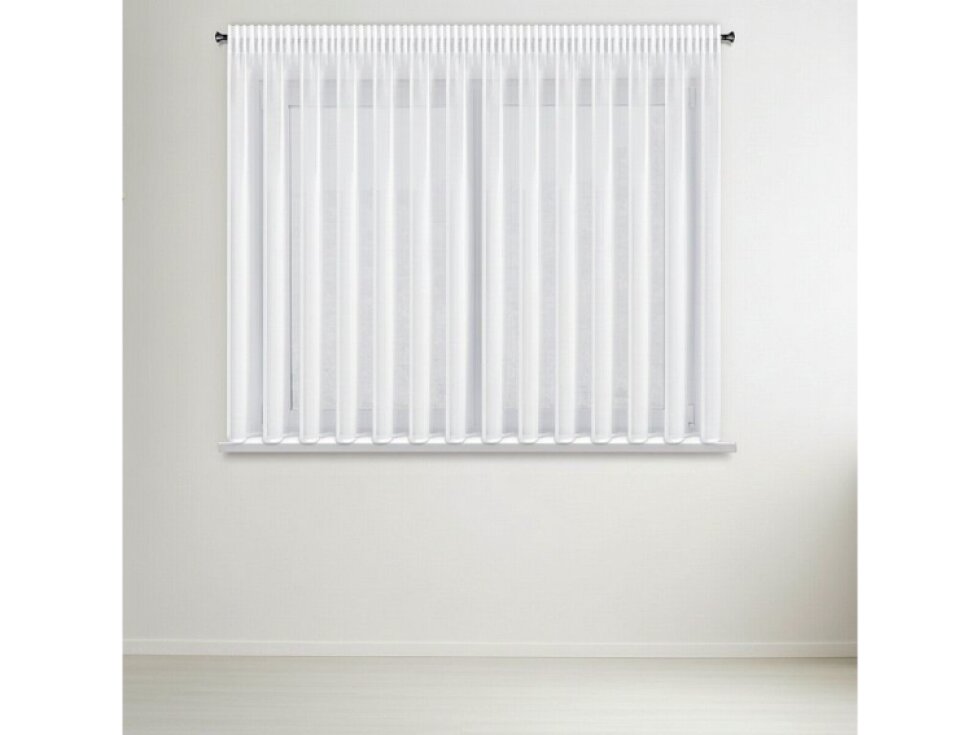 Dekorační krátká šifonová záclona s řasící páskou IZABEL TAPE 350x150 cm bílá MyBestHome