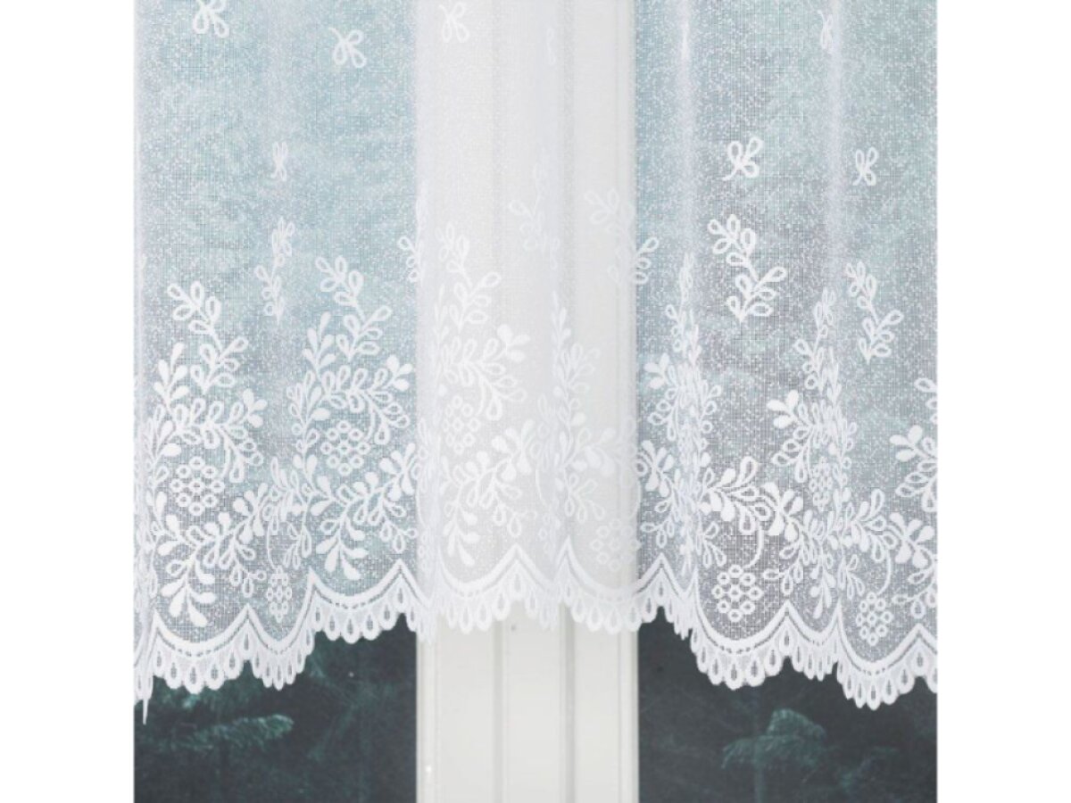 Dekorační oblouková krátká záclona na žabky KAROLINA 120 bílá 300x120 cm MyBestHome