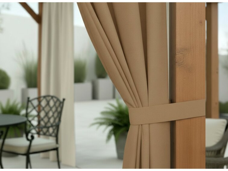 Venkovní zahradní závěs s kroužky MONTANA color 44 cappuccino, různé rozměry MyBestHome