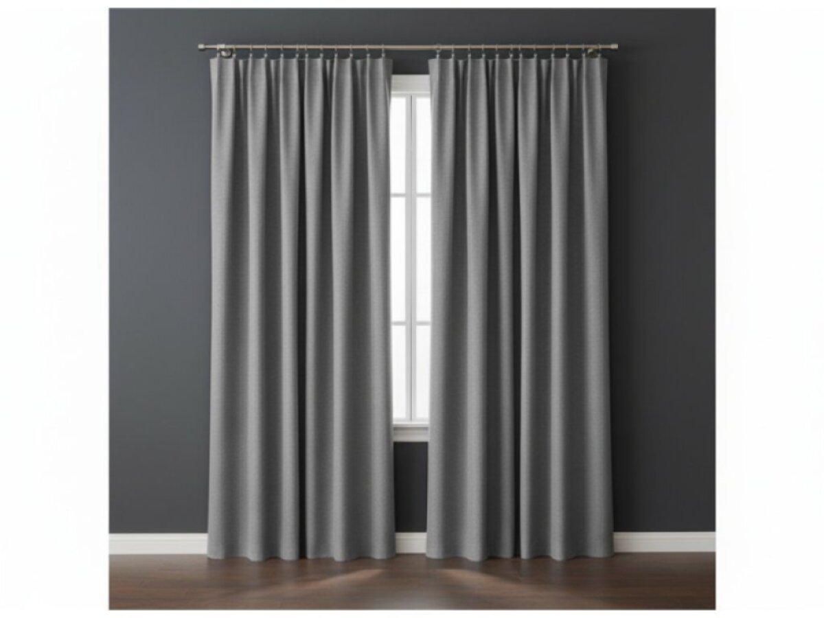 Dekorační zatemňující závěs SUPER BLACKOUT TAPE s řasící páskou světle šedá color 023 (cena za 1 kus) 140x250 cm 100% stínění Mybesthome