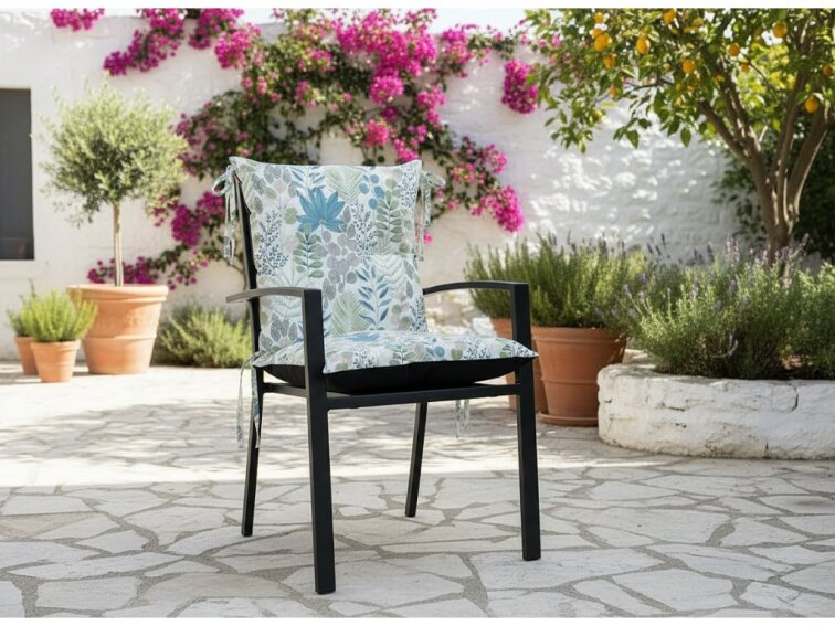 Zahradní prošívaný podsedák na židli s opěrkou OSCAR vzor 137 50x50x50 cm Mybesthome