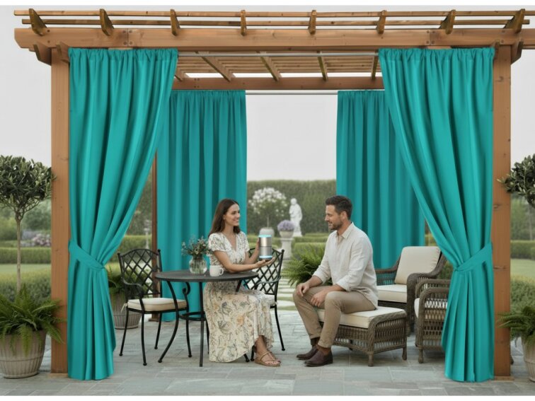 Venkovní zahradní závěs s tunýlkem JAMAICA color 51 tyrkysová, různé rozměry MyBestHome