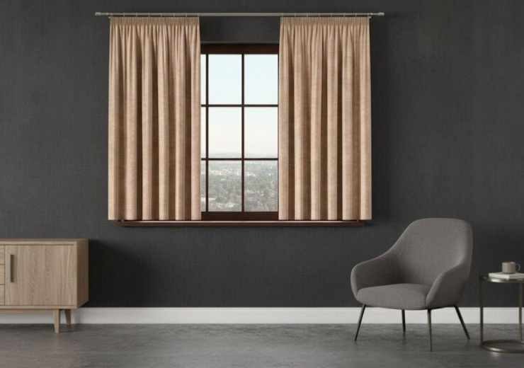 Dekorační krátký závěs s řasící páskou VALMI 140x160 cm color 001 béžová (cena za 1 kus) MyBestHome