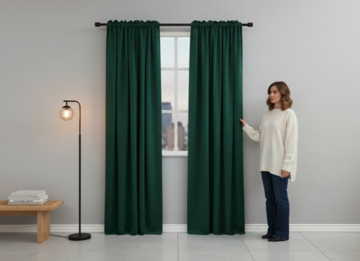 Zatemňovací závěs s řasící páskou "BLACKOUT" VIGO 135x250 cm, zelená, (cena za 1 kus) MyBestHome