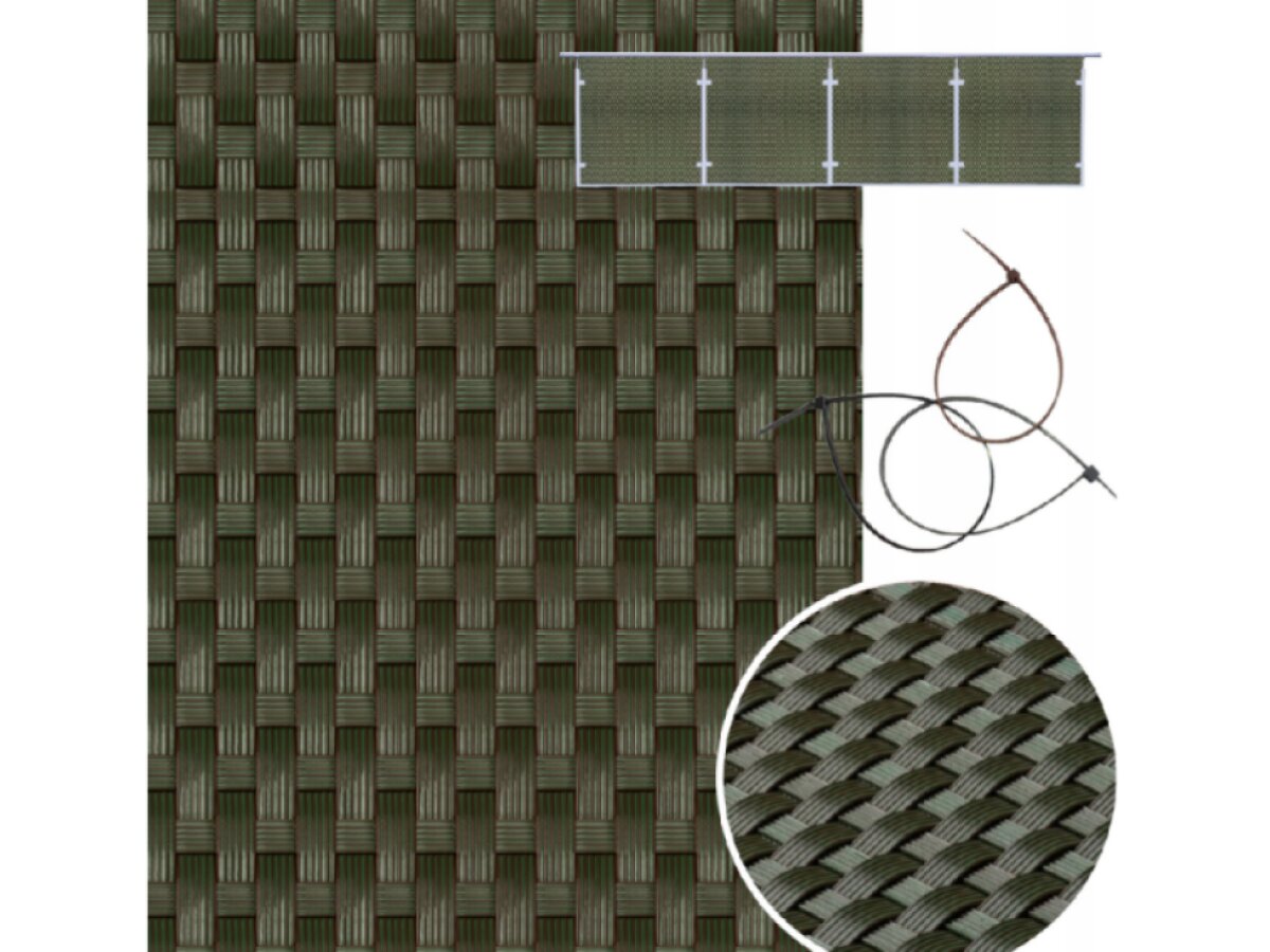 Balkonová ratanová zástěna s očky MALMO výška 90 cm, 100 cm, 110 cm - cena za 1 běžný metr zelená MyBestHome