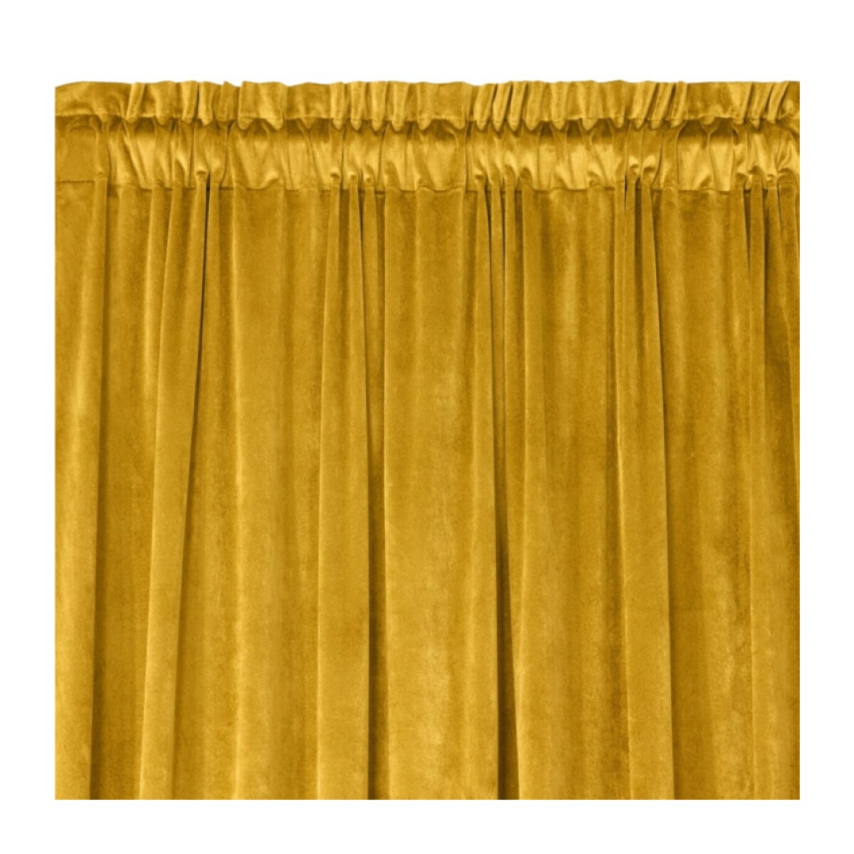 Dekorační VELVET závěs s řasící páskou ESTER 140x270 cm mustard/hořčicová (cena za 1 kus) MyBestHome