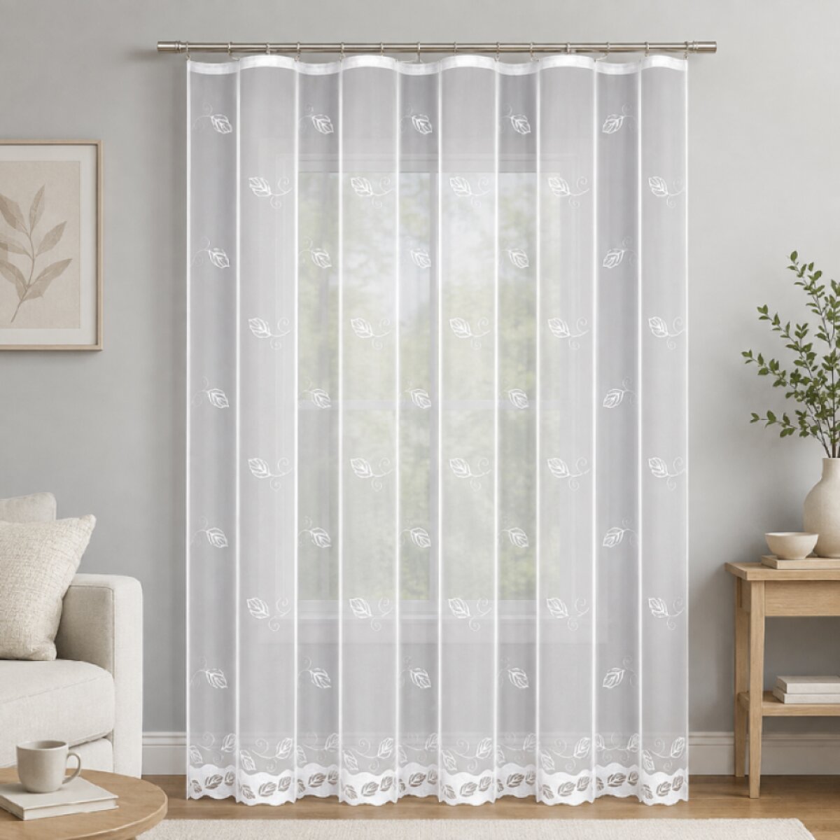 Dekorační žakárová záclona s řasící páskou HELLEN 250 bílá 300x250 cm MyBestHome