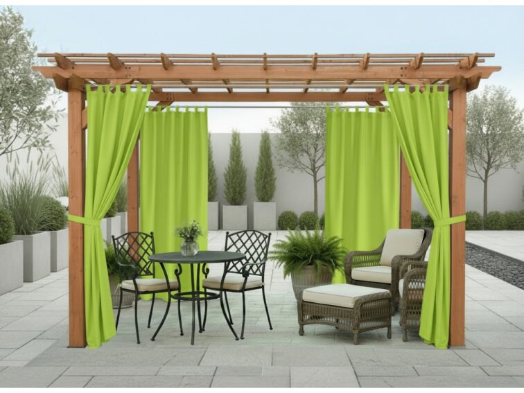 Venkovní zahradní závěs s poutky SANTIAGO color 19 limonka, různé rozměry MyBestHome