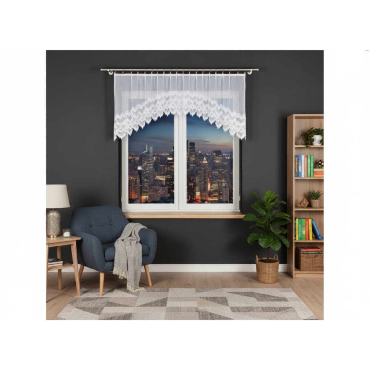 Dekorační oblouková krátká záclona na žabky FELICJA 200x80 cm MyBestHome