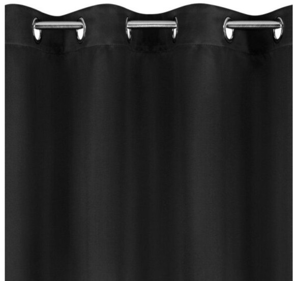 Dekorační závěs s kroužky "BLACKOUT" zatemňovací SYDNEY 140x270 cm, černá, (cena za 1 kus) MyBestHome