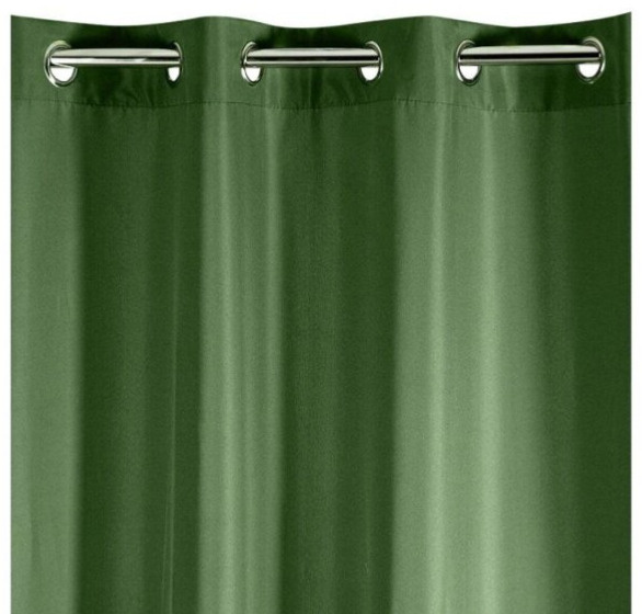 Dekorační dlouhý jednobarevný závěs s kroužky EASY TOP tmavě zelená 1x140x250 cm (cena za 1 kus) MyBestHome