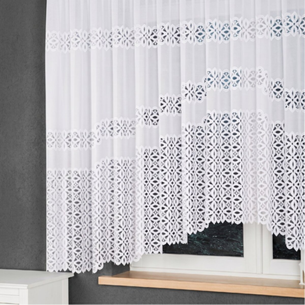 Dekorační oblouková krátká záclona na žabky ADRIANNA 450x160 cm MyBestHome