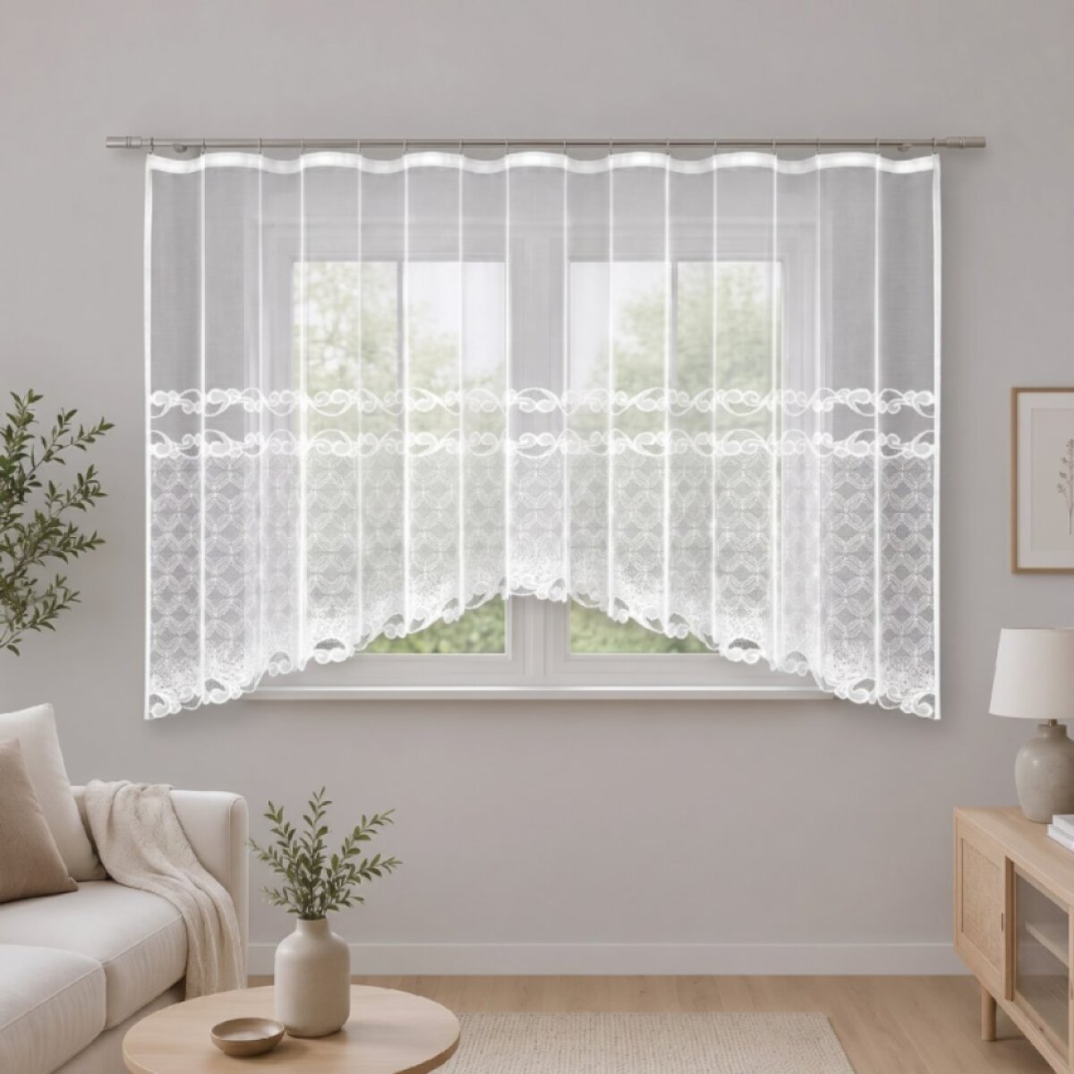 Dekorační žakárová záclona s řasící páskou MICHAELA 150 bílá 300x150 cm MyBestHome