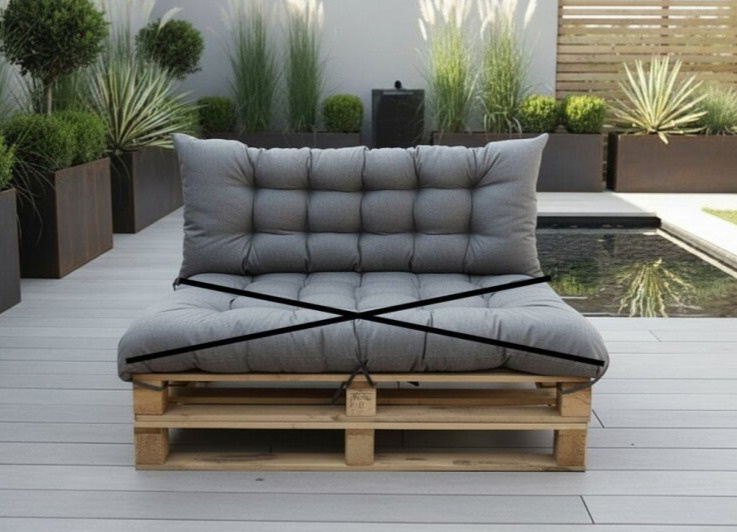 Paletová prošívaná opěrka DARIO 120x40 cm color 23 šedá MyBestHome