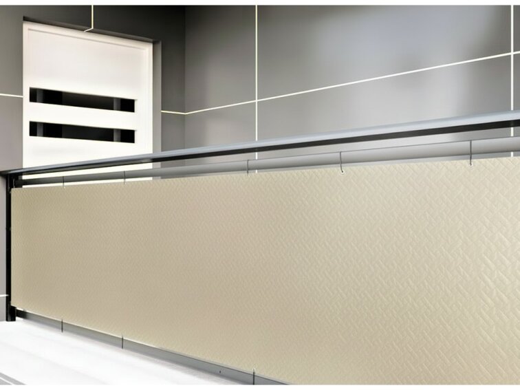 Balkonová zástěna PREMIUM 100x300 cm, ratanový vzor béžová, 240g/m2 MyBestHome